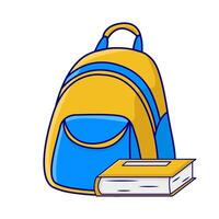 Rucksack Schule mit Buch Illustration vektor