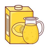 låda citron- juice med tekanna citron- juice illustration vektor