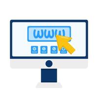 Webseite im Monitor mit Person Illustration vektor