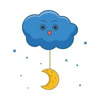 Mond Wolke mit funkeln Illustration vektor