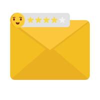 recension stjärna, emoji med post illustration vektor