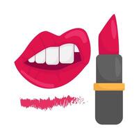 Lippen, Lippenstift mit Prüfer Lippenstift Illustration vektor