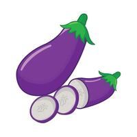 Aubergine mit Aubergine Scheibe Illustration vektor