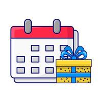 Kalender mit Geschenk Box Illustration vektor