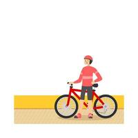 Person mit Fahrrad Illustration vektor