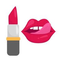 Lippen Frauen mit Lippenstift Illustration vektor