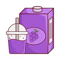 Box Traube Saft mit Tasse Traube Saft Illustration vektor