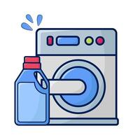 Waschen Maschine mit Flasche Waschmittel Illustration vektor