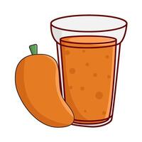 glas mango juice med mango frukt illustration vektor