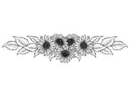Blume Linie Kunst schwarz und Weiß vektor