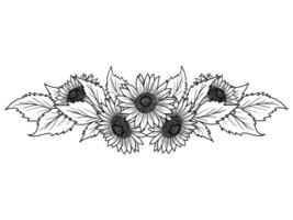 Blume Linie Kunst schwarz und Weiß vektor