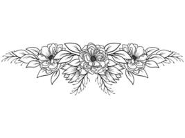 Blume Linie Kunst Anordnung Illustration vektor