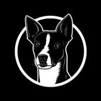 basenji, svart och vit vektor illustration