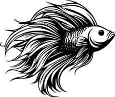 Betta Fisch - - minimalistisch und eben Logo - - Vektor Illustration