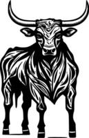 Stier - - schwarz und Weiß isoliert Symbol - - Vektor Illustration