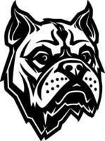 bulldogg - svart och vit isolerat ikon - vektor illustration
