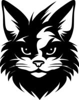 Katze - - schwarz und Weiß isoliert Symbol - - Vektor Illustration