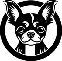 Chihuahua - - schwarz und Weiß isoliert Symbol - - Vektor Illustration