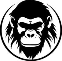 schimpans, svart och vit vektor illustration