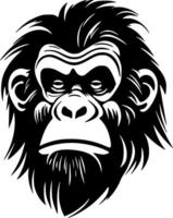 Schimpanse, schwarz und Weiß Vektor Illustration