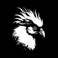 kakadua - svart och vit isolerat ikon - vektor illustration