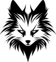 räv - svart och vit isolerat ikon - vektor illustration