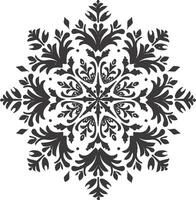 ai generiert Silhouette Mandala Blume Schneeflocke geformt schwarz Farbe nur vektor