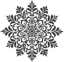 ai generiert Silhouette Mandala Blume Schneeflocke geformt schwarz Farbe nur vektor