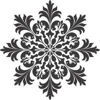 ai generiert Silhouette Mandala Blume Schneeflocke geformt schwarz Farbe nur vektor
