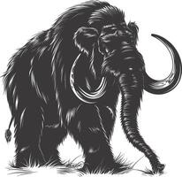ai genererad silhuett mammut de gammal mytisk förhistorisk varelser svart Färg endast vektor