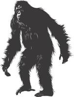 ai generiert Silhouette Orang utan Tier voll Körper schwarz Farbe nur vektor