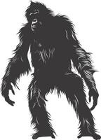 ai generiert Silhouette Orang utan Tier voll Körper schwarz Farbe nur vektor