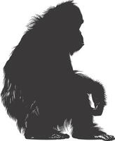 ai generiert Silhouette Orang utan Tier voll Körper schwarz Farbe nur vektor