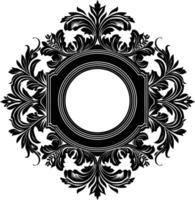 ai generiert Silhouette Jahrgang Aufkleber Etikette Jahrgang Frames Element zum Hochzeit Einladung schwarz Farbe nur vektor