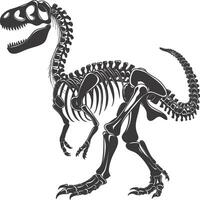 ai generiert Silhouette Dinosaurier Skelett schwarz Farbe nur vektor