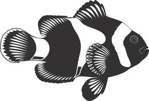 ai genererad silhuett clown fisk svart Färg endast full kropp vektor