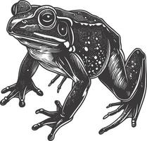 ai generiert Silhouette Frosch schwarz Farbe nur voll Körper vektor