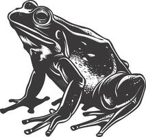 ai generiert Silhouette Frosch schwarz Farbe nur voll Körper vektor