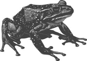 ai generiert Silhouette Frosch schwarz Farbe nur voll Körper vektor