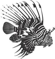 ai genererad silhuett drakfisk svart Färg endast full kropp vektor