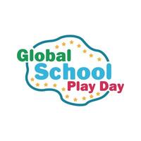 global Schule abspielen Tag Logo Vektor Illustration