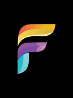 f monogram logotyp Färg redigerbar vektor