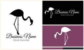 Silhouette Storch Flamingo Logo Vorlage vektor