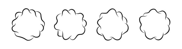 ram av tecknad serie moln. abstrakt former med kopia spase för text vektor