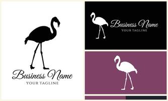 silhuett stork flamingo logotyp mall vektor