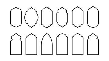 Sammlung von Gliederung islamisch Fenster vektor