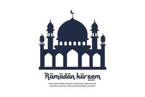 moské silhuett för de Lycklig dag av ramadan vektor illustration