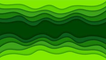 Grün Papier Schnitt Wellen, Papierschnitt Ökologie Hintergrund vektor