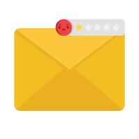 Rezension Stern, Emoji mit Mail Illustration vektor