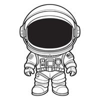 barn astronaut översikt färg sida illustration för barn och vuxen vektor